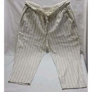 C Est 1946 women plus sz linen cotton capri pants Sz 18/20 Elastic Waist Pockets
